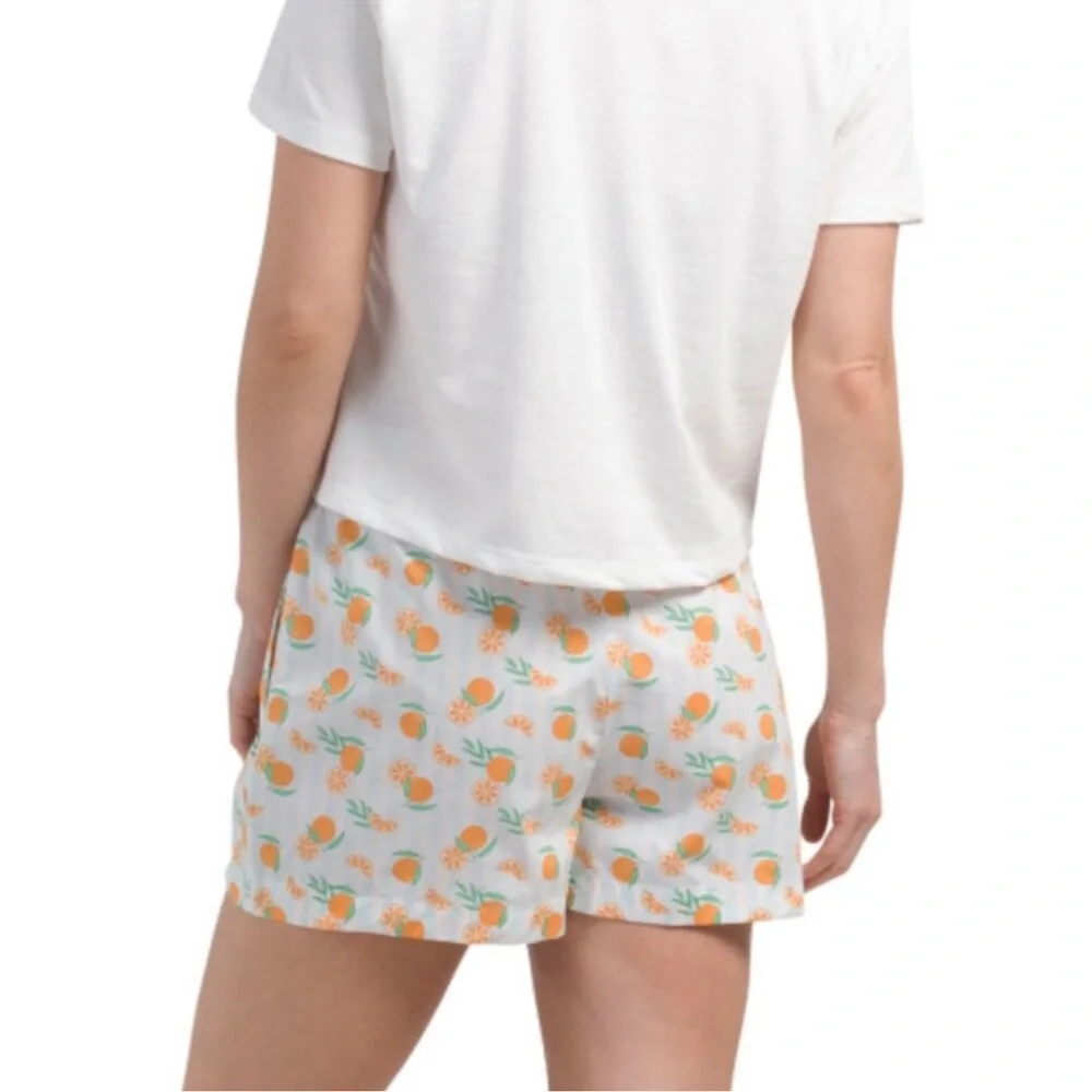 Better Together “Sip, Sip, Hooray” Boxer Shorts PJ Shorts Pockets Oranges Large